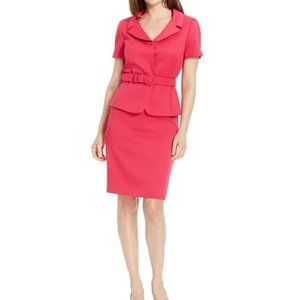 Markdown* Tahari Flamingo Pink Two Piece Professional Woman Suit Size 8P